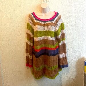 Boho multi color tunic sweater from Three Birds Nest